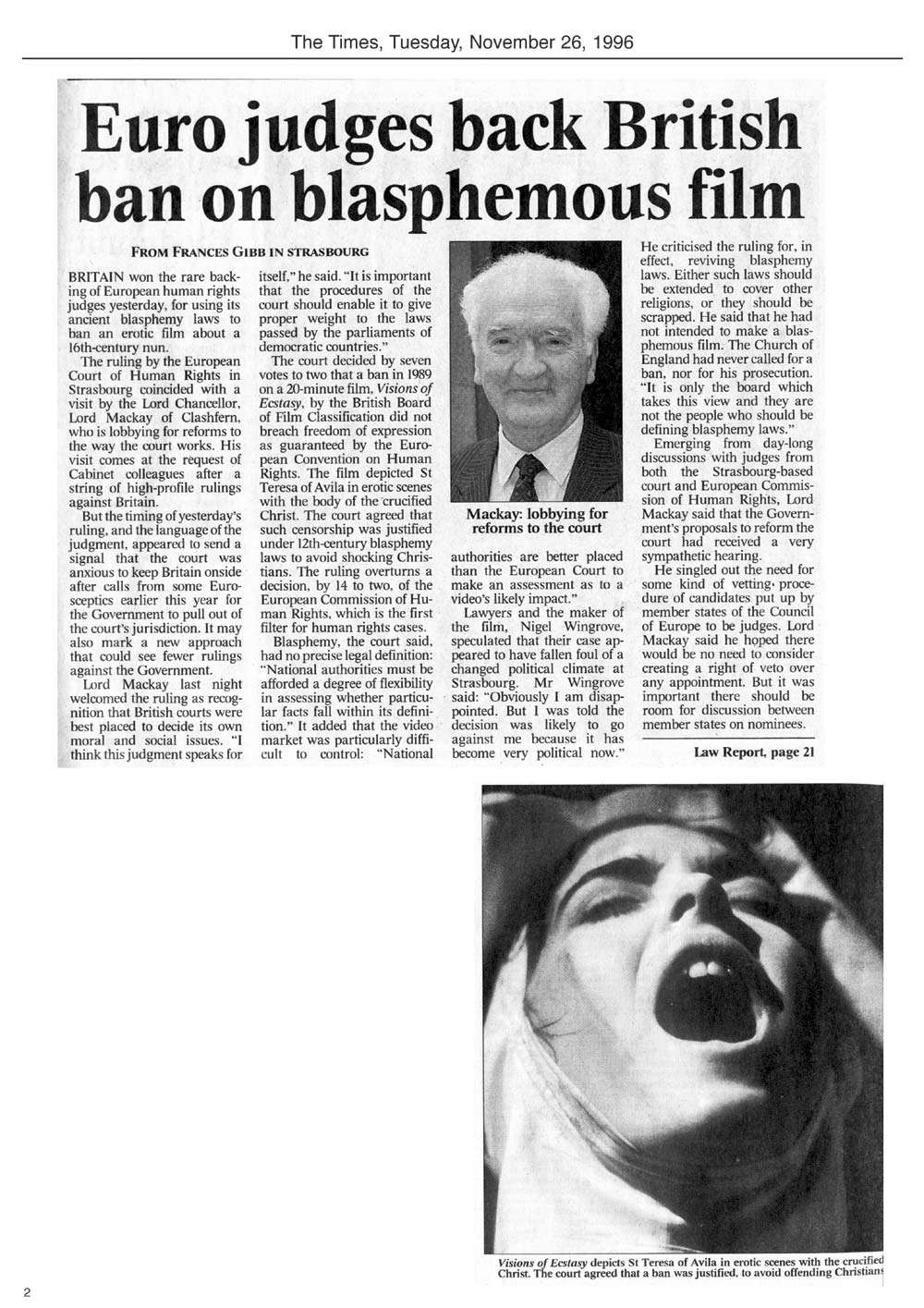 The Times, Tuesday, November 26, 1996
