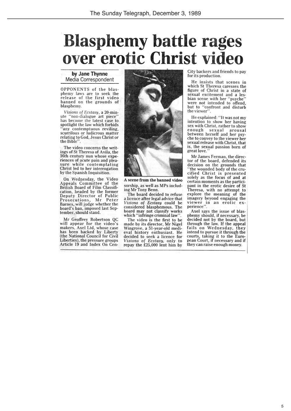 The Sunday Telegraph, December 3, 1989