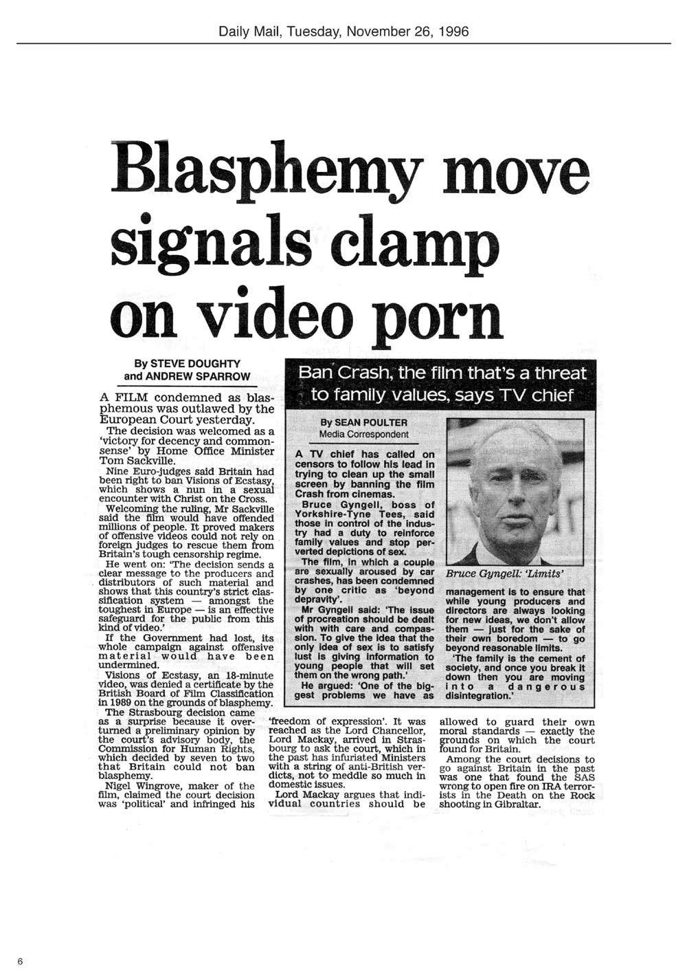Daily Mail, Tuesday, November 26, 1996