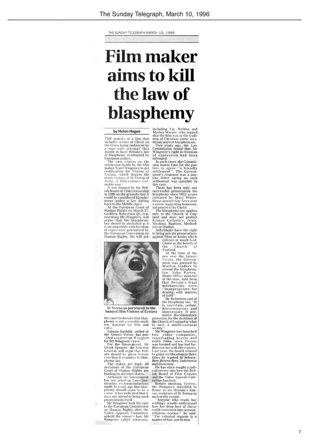 The Sunday Telegraph, March 10, 1996