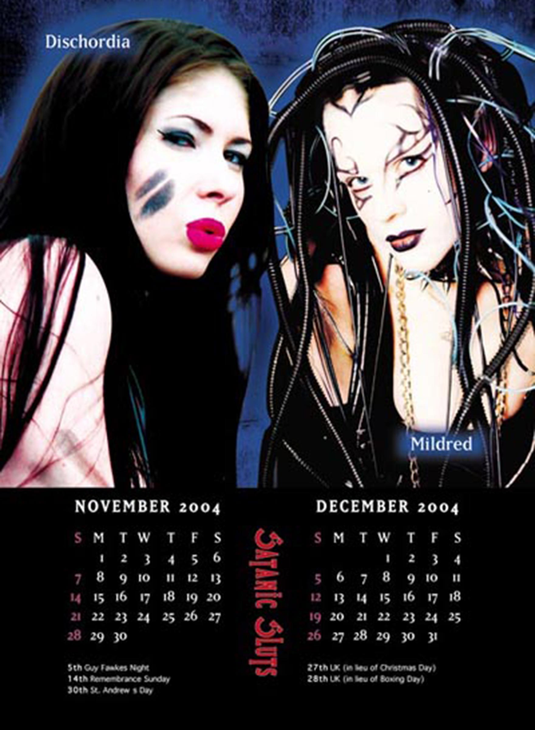 Satanic Sluts Calendar 2004